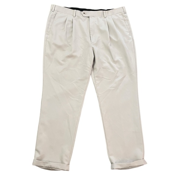 Roundtree & Yorke TravelSmart Chino Pants Stone Khaki Beige 42x30 - Picture 1 of 5